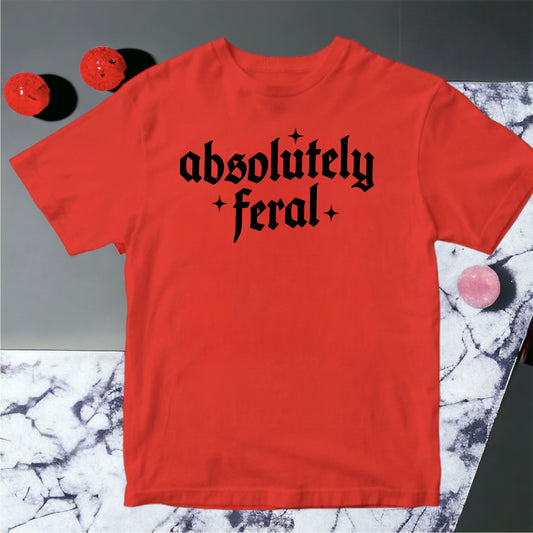 Absolutely Feral Kids T-shirt Sweatshirt Print My Tops 1-2 Years Red