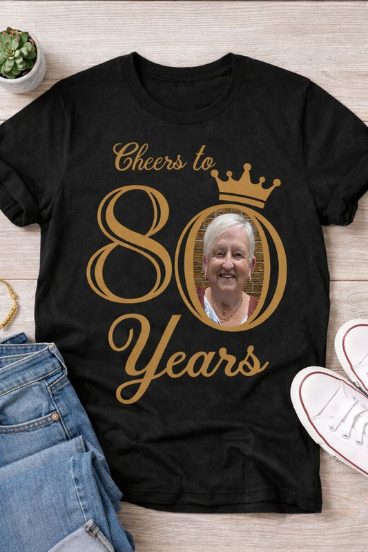 Birthday Age Milestone Photo T-Shirts | Personalised T-shirt Print My Tops Mens Small 80