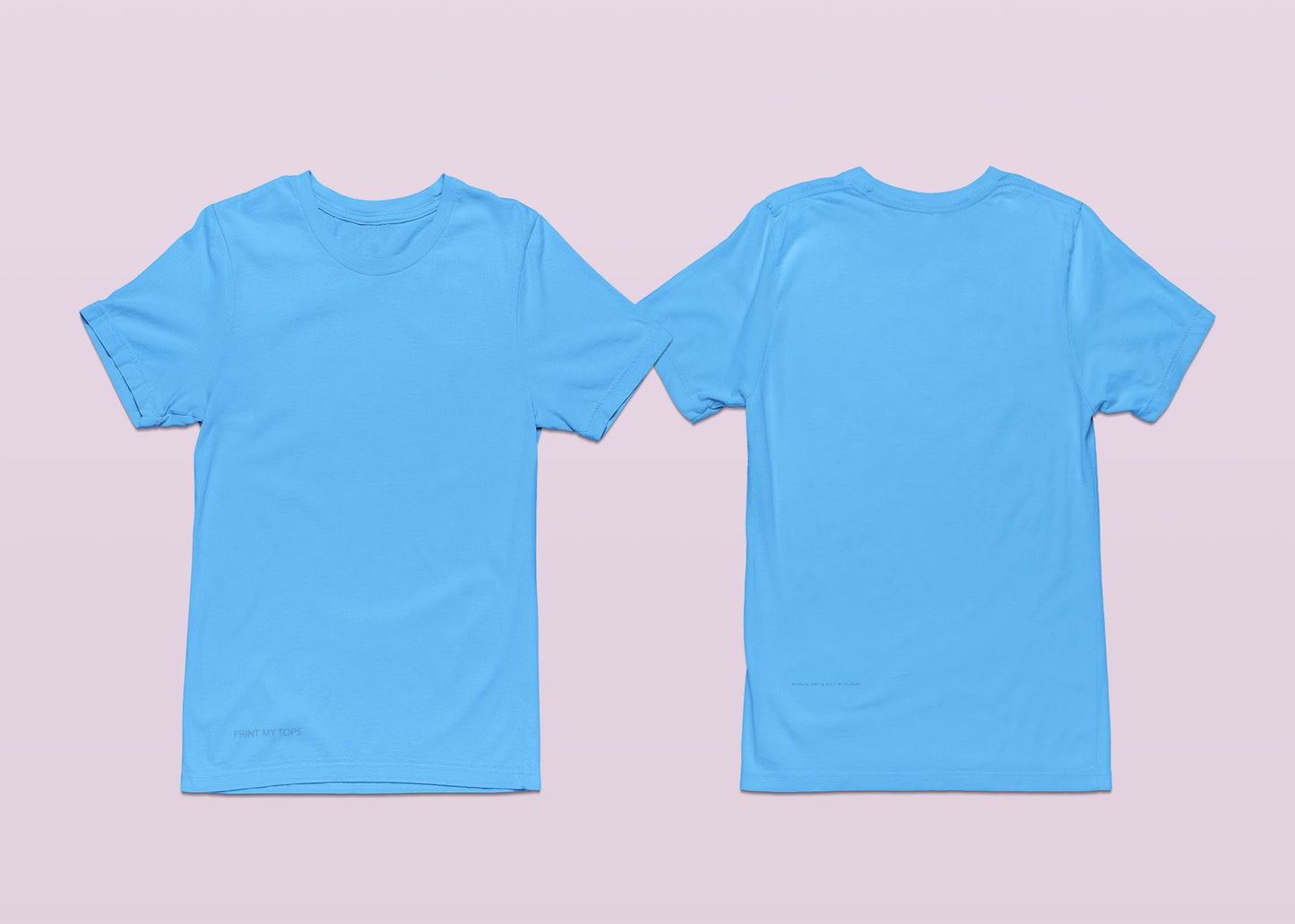 Crew Neck T-shirts Personalised with Your Text On Front and Back