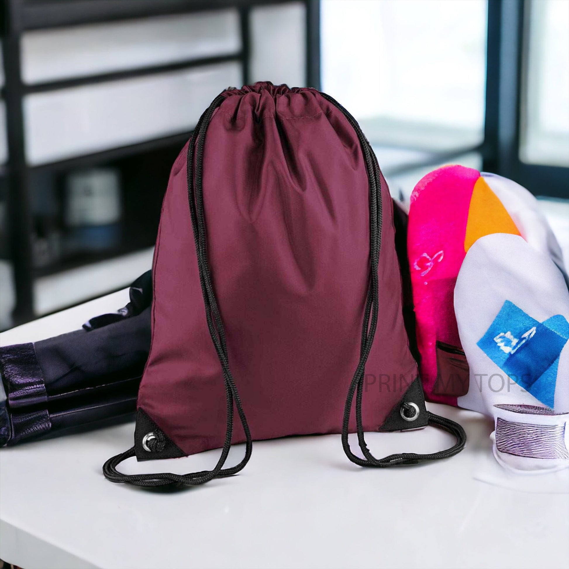 Drawstring Bag Personalised with Name & Initial