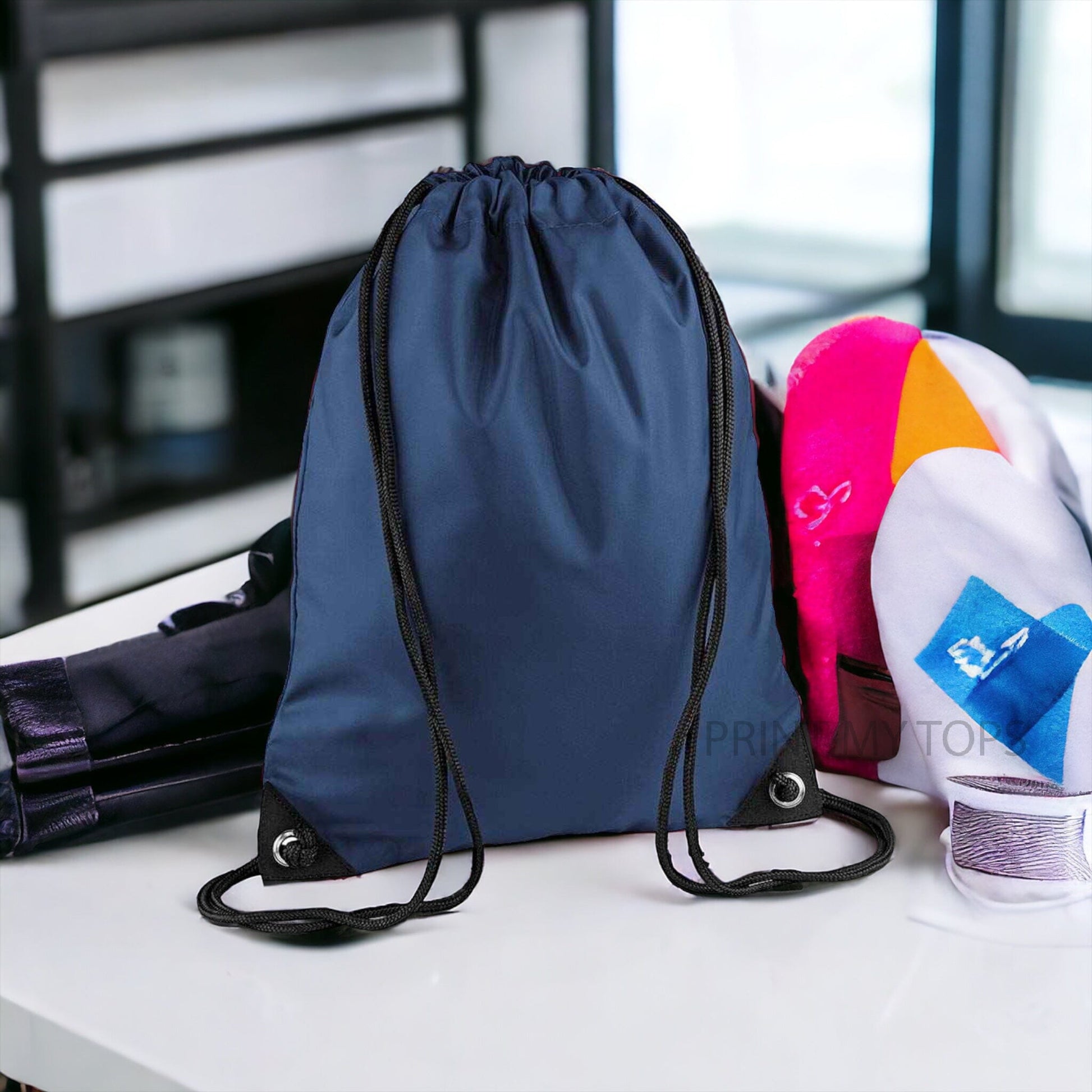 Drawstring Bag Personalised with Name & Initial