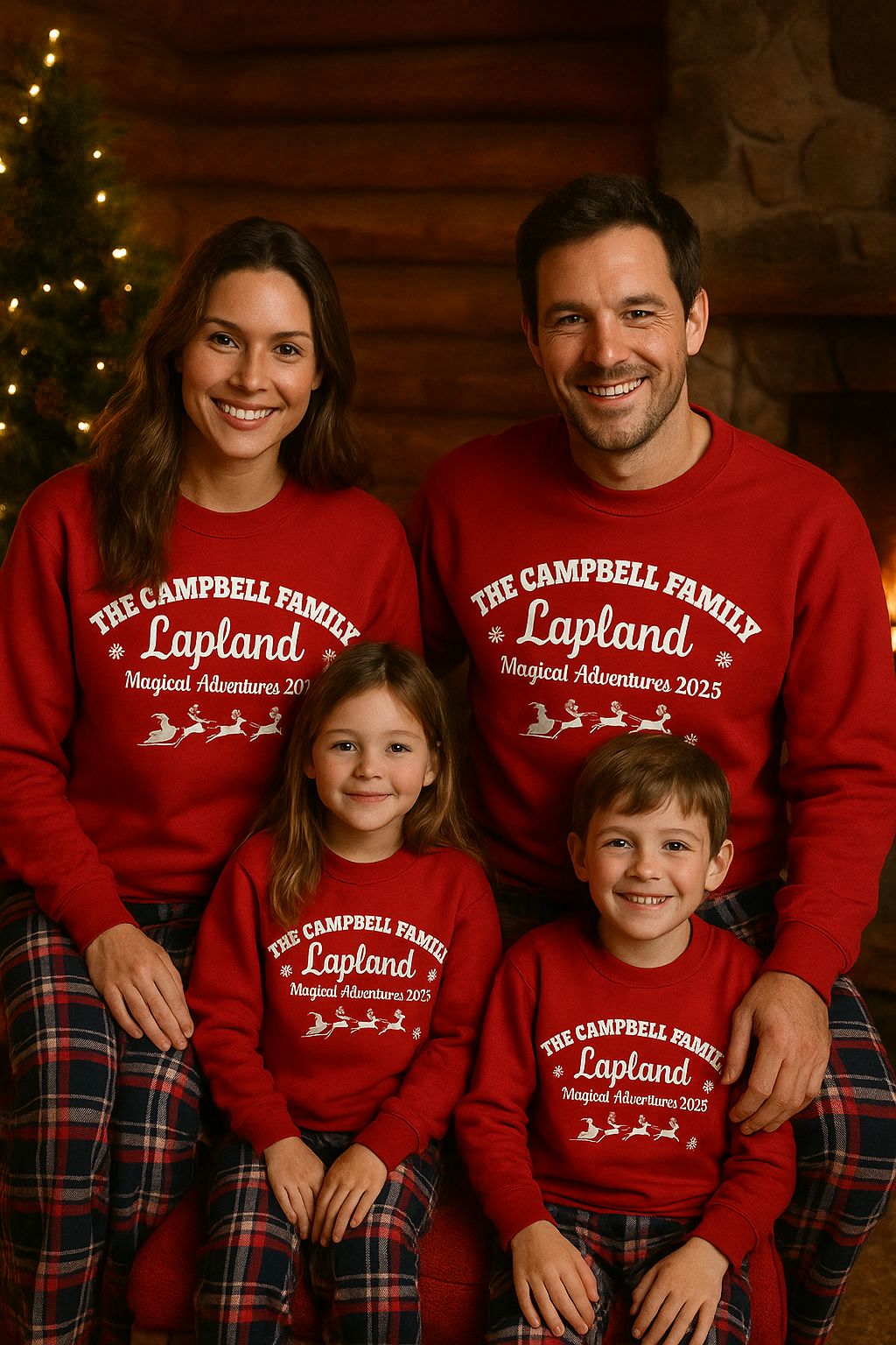 Family Matching Christmas Lapland Tartan Pyjamas Pyjamas Print My Tops