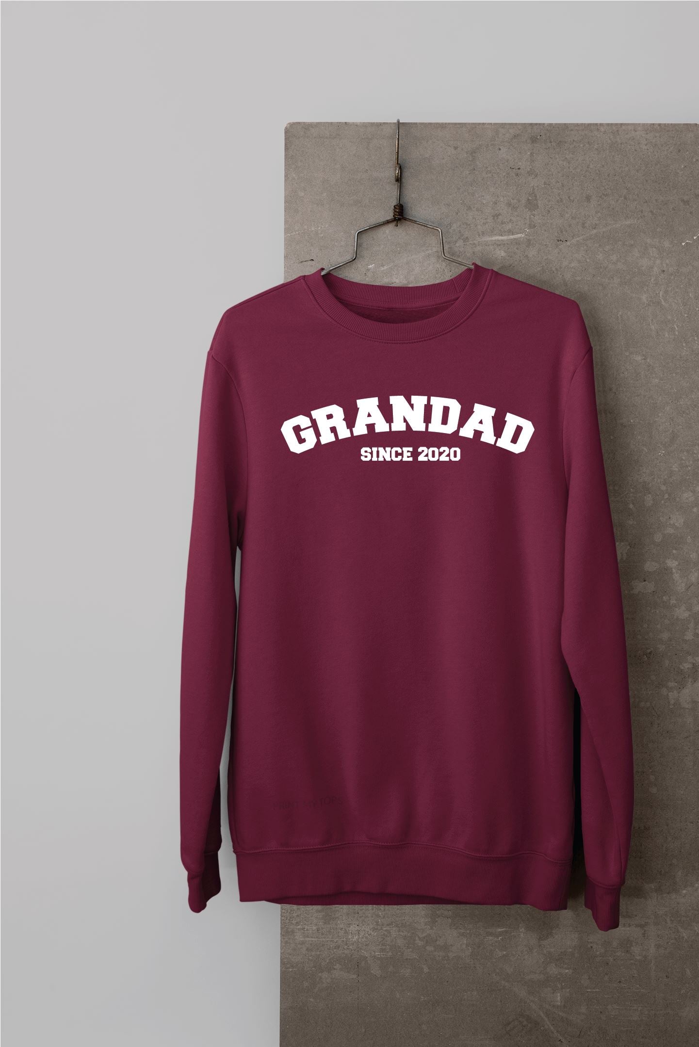 Grandad Since Sweatshirt Sweatshirt Print My Tops Small Burgundy