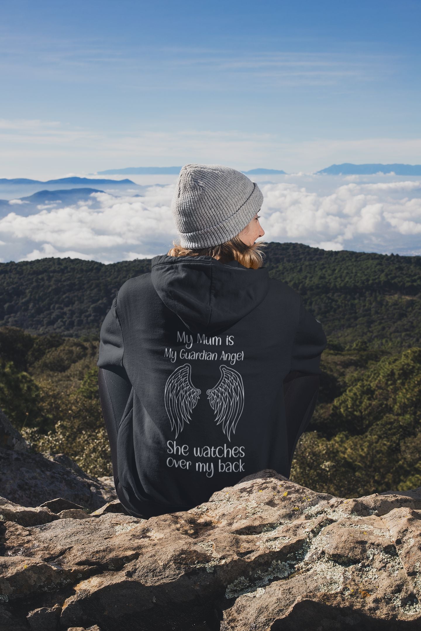 Guardian Angel Mum Hoodie Hoodie Print My Tops Unisex Small