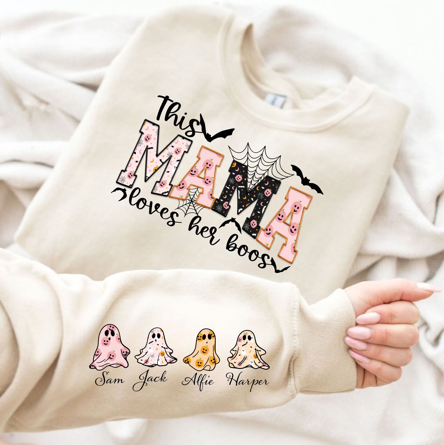 Mama Loves Her boos Sweatshirt Sweatshirt Print My Tops Small (Size 10-12)