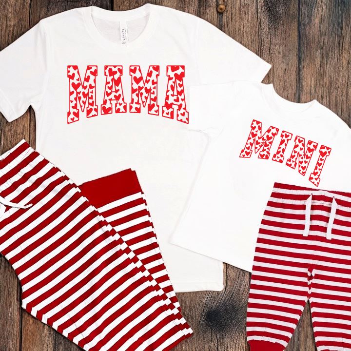 Mama Mini Matching Pyjamas Pyjamas Print My Tops 6-12 Months