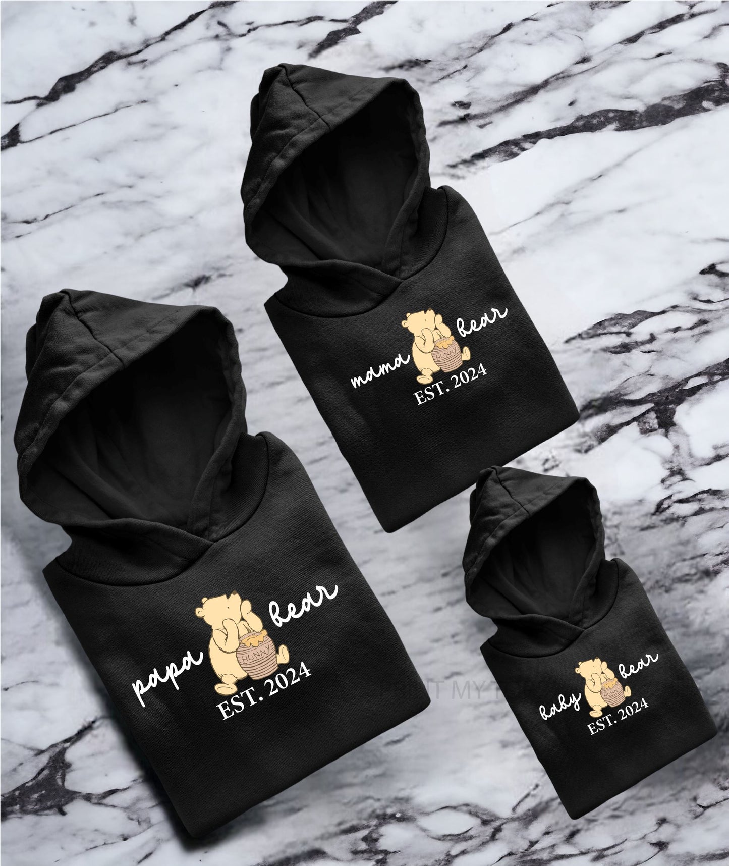 Mama, Papa, Baby Bear Matching Hoodies