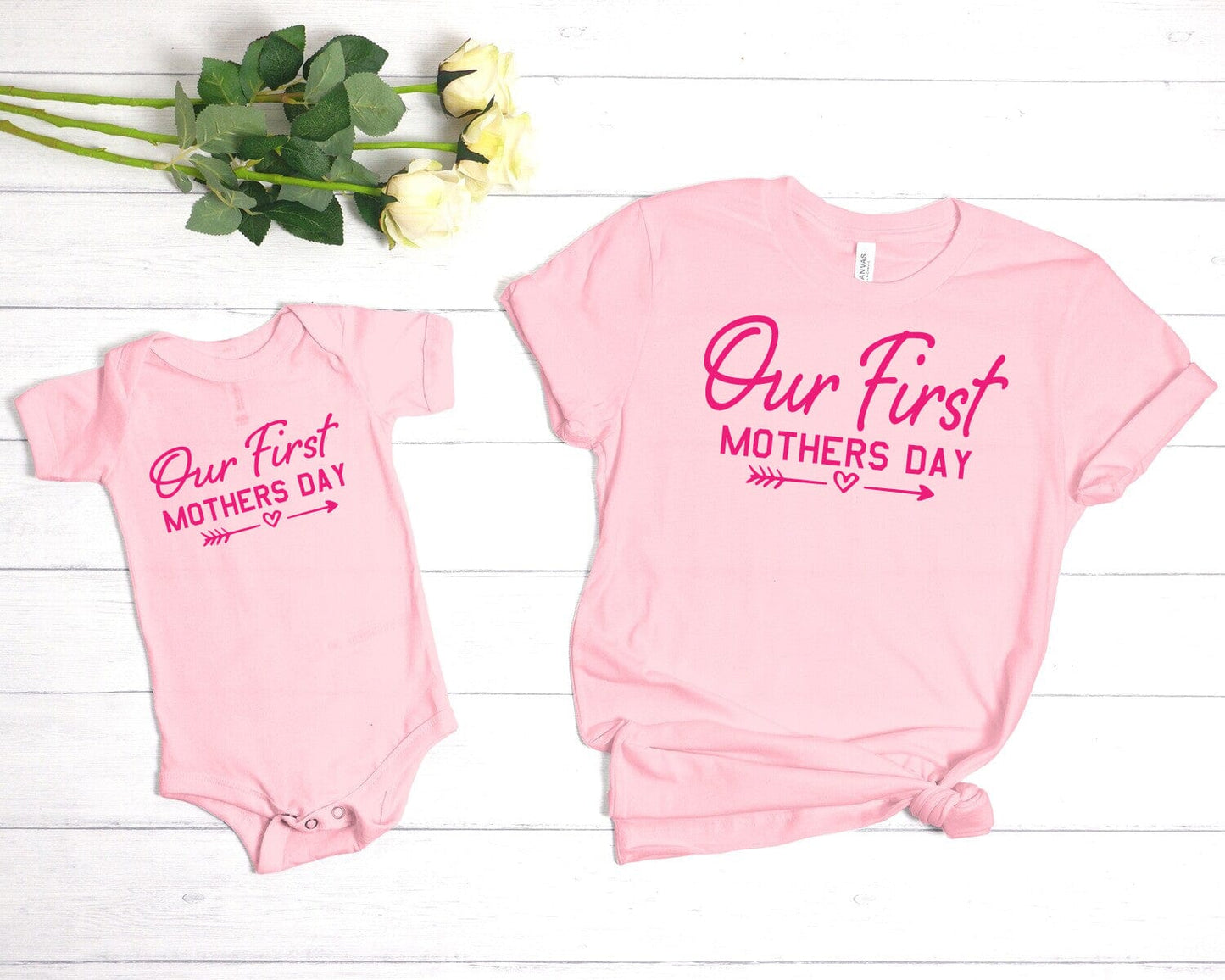 Mum and Baby First Mothers Day Personalised Matching Tops