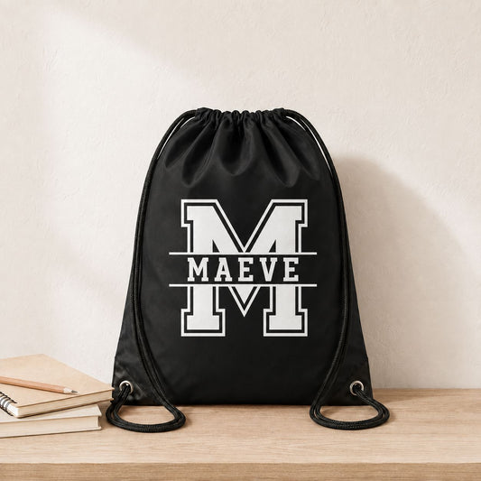 PE Swim Bag Personalised with Name & Initial Bags Print My Tops Black