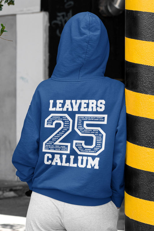Personalised 2025 School College Leavers Hoody Hoodies Print My Tops 7-8 Navy