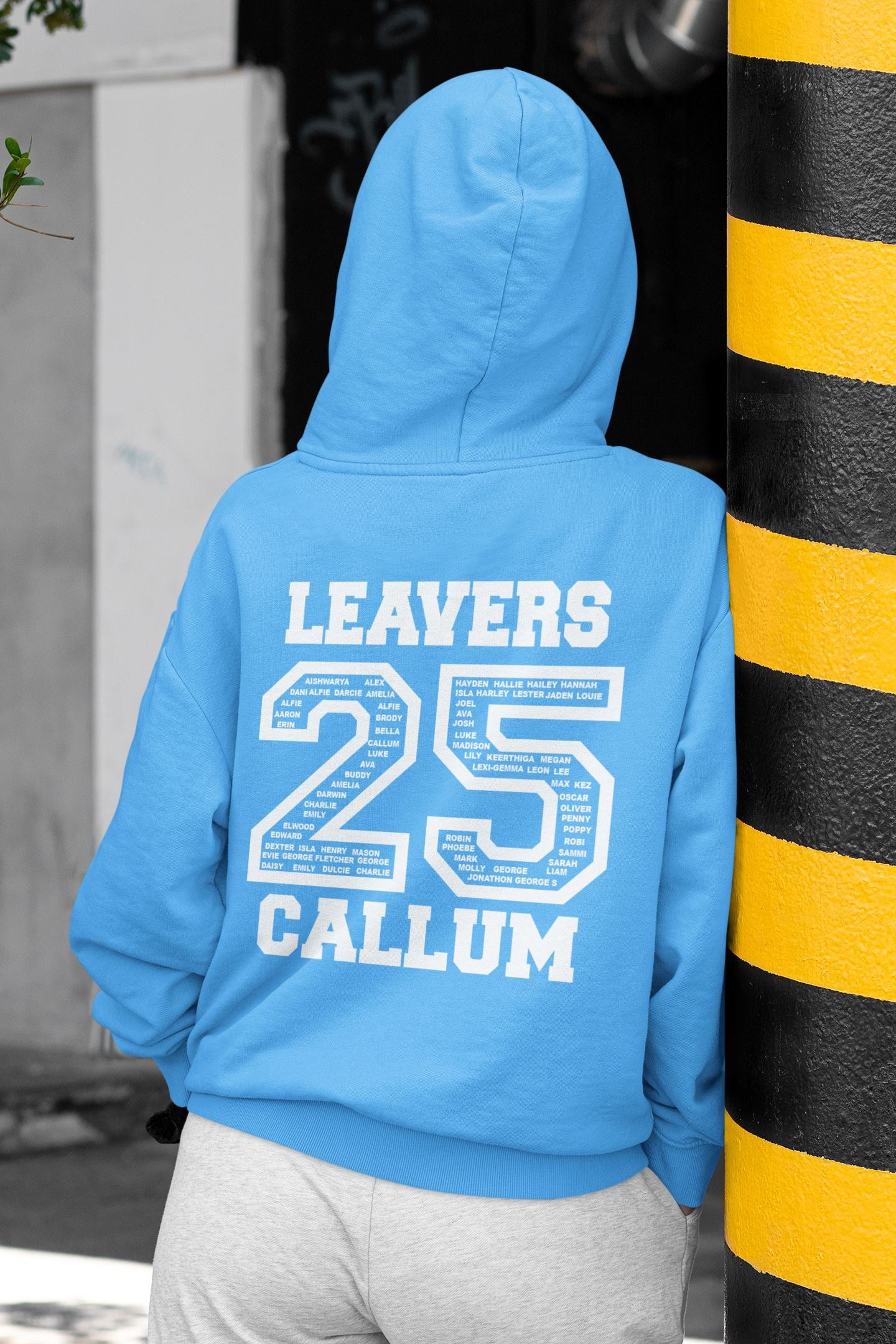 Personalised 2025 School College Leavers Hoody Hoodies Print My Tops 7-8 Turquoise