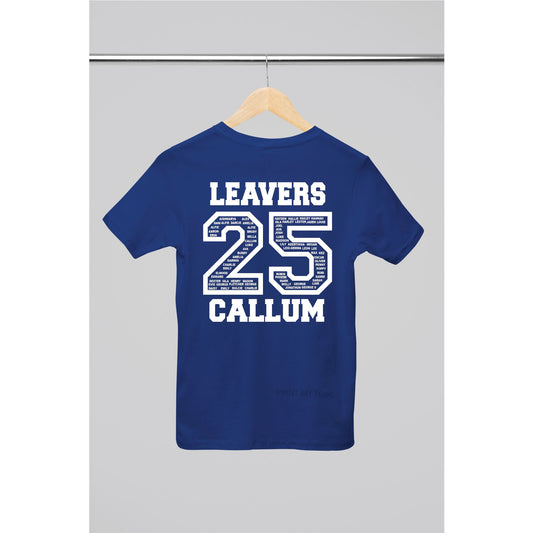 Personalised 2025 School College Leavers T-shirt Top Hoodies Print My Tops 7-8 Navy