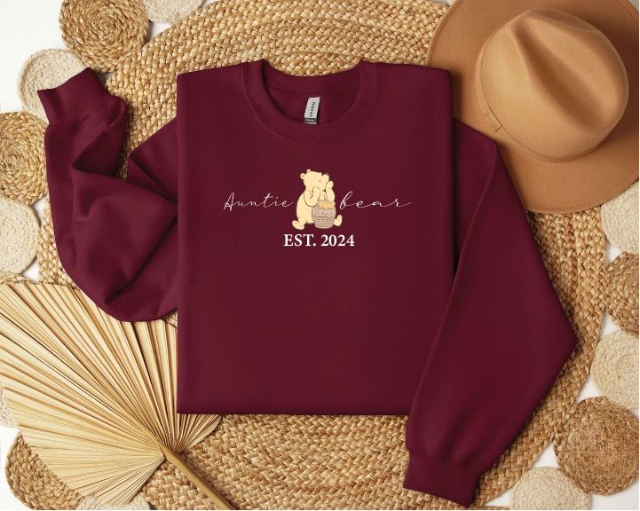 Personalised Auntie Bear Est Sweatshirt