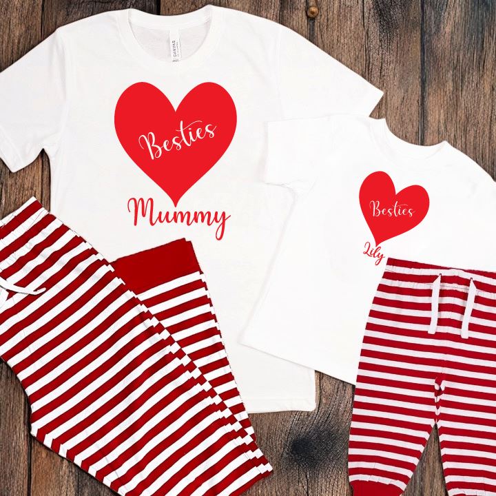 Personalised Besties Tartan Pyjamas Pyjamas Print My Tops