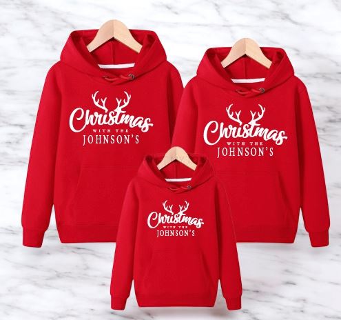 Personalised Christmas Family Matching Hoodies Hoodie Print My Tops