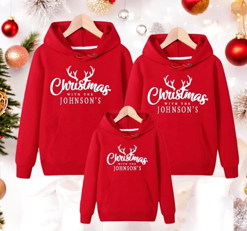 Personalised Christmas Family Matching Hoodies Hoodie Print My Tops