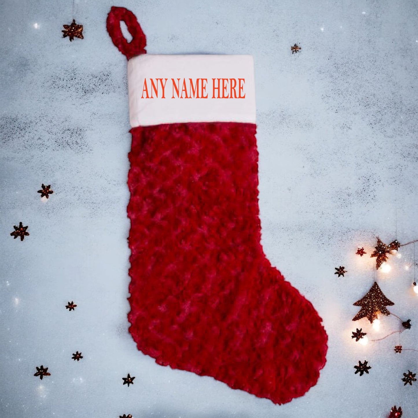 Personalised Christmas Plush Fluffy Stockings Bag Print My Tops