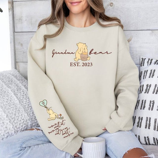 Personalised Grandma Bear Est Sweatshirt Sweatshirt Print My Tops