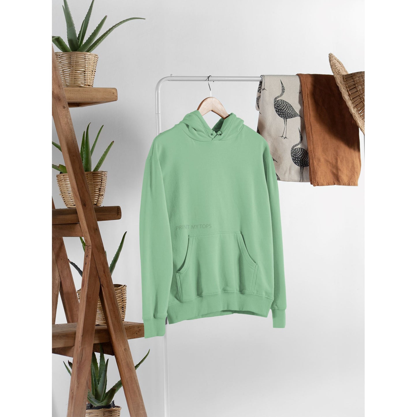 Personalised Hoodie with your Text Workwear Print My Tops Sage Green Mens Small