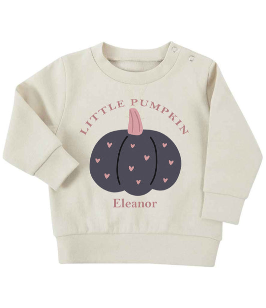 Personalised Little Pumpkin Kids Sweatshirt Sweatshirt Print My Tops 0-6 Months