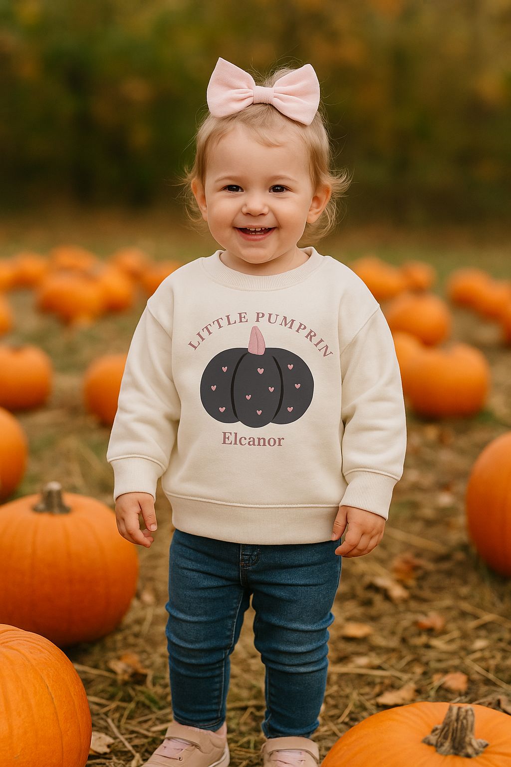 Personalised Little Pumpkin Kids Sweatshirt Sweatshirt Print My Tops