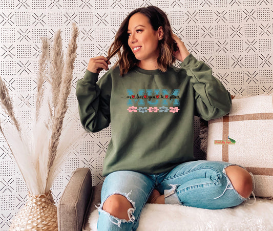 Personalised Love you to pieces Mum sweatshirt