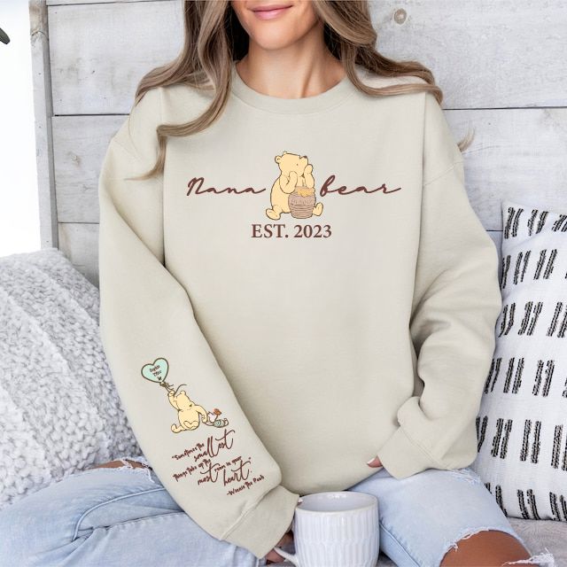 Personalised Nana Bear Est Sweatshirt Sweatshirt Print My Tops