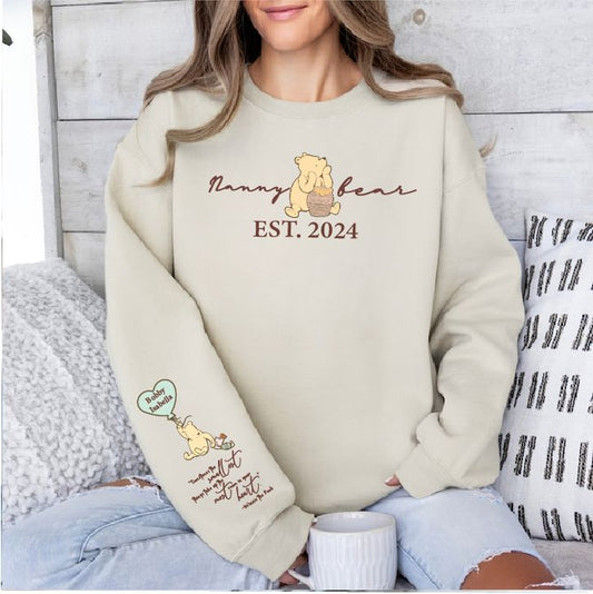 Personalised Nanny Bear Est Sweatshirt Sweatshirt Print My Tops