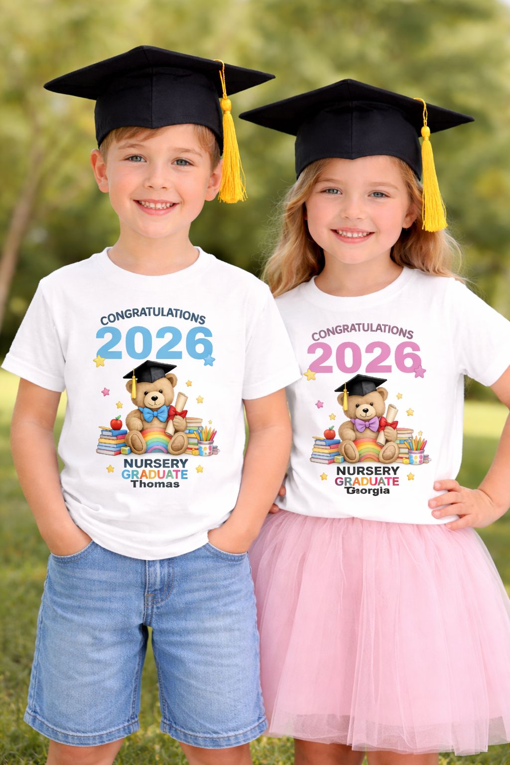 Personalised Nursery Graduate T-Shirt | Class of 2026 Baby & Toddler Keepsake Gift T-shirt Print My Tops