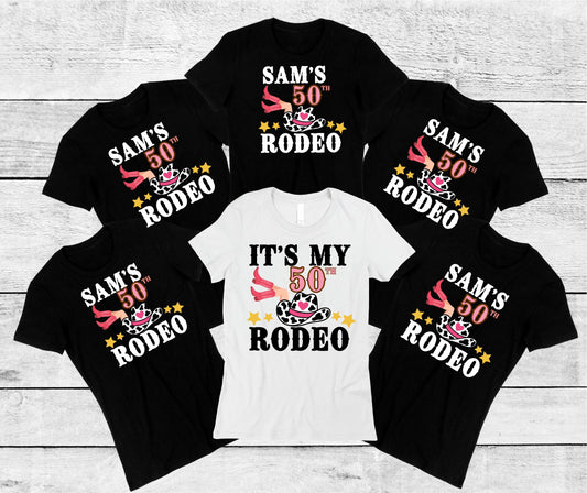 Personalised Rodeo Birthday T-Shirts – 21st, 30th, 40th, 50th Matching Party Tops for Her T-shirt Print My Tops