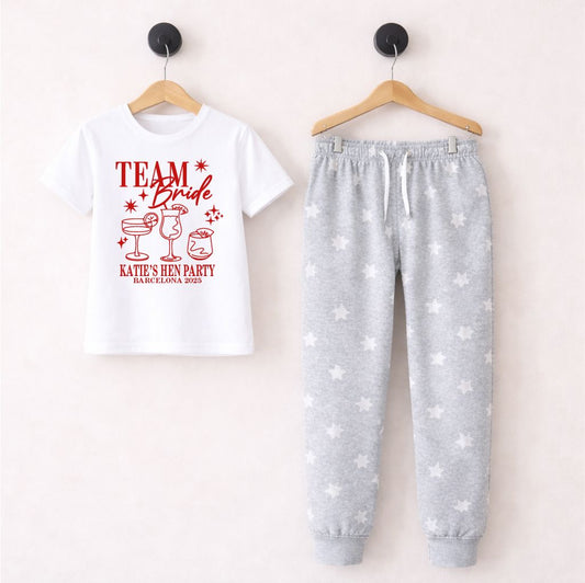 Personalised Team Bride Hen Party Pyjamas – Matching Squad PJs Pyjamas Print My Tops