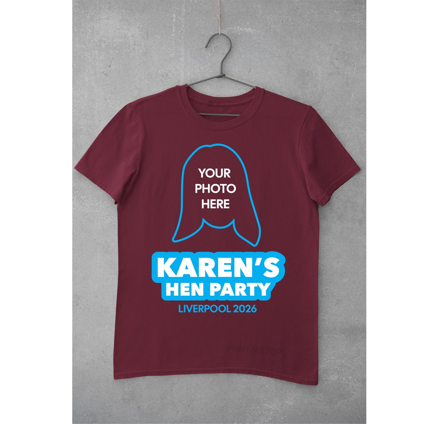 Photo Print Hen Party T-Shirts – We Cut Out the Photos for You T-shirt Print My Tops Mens Small Burgundy
