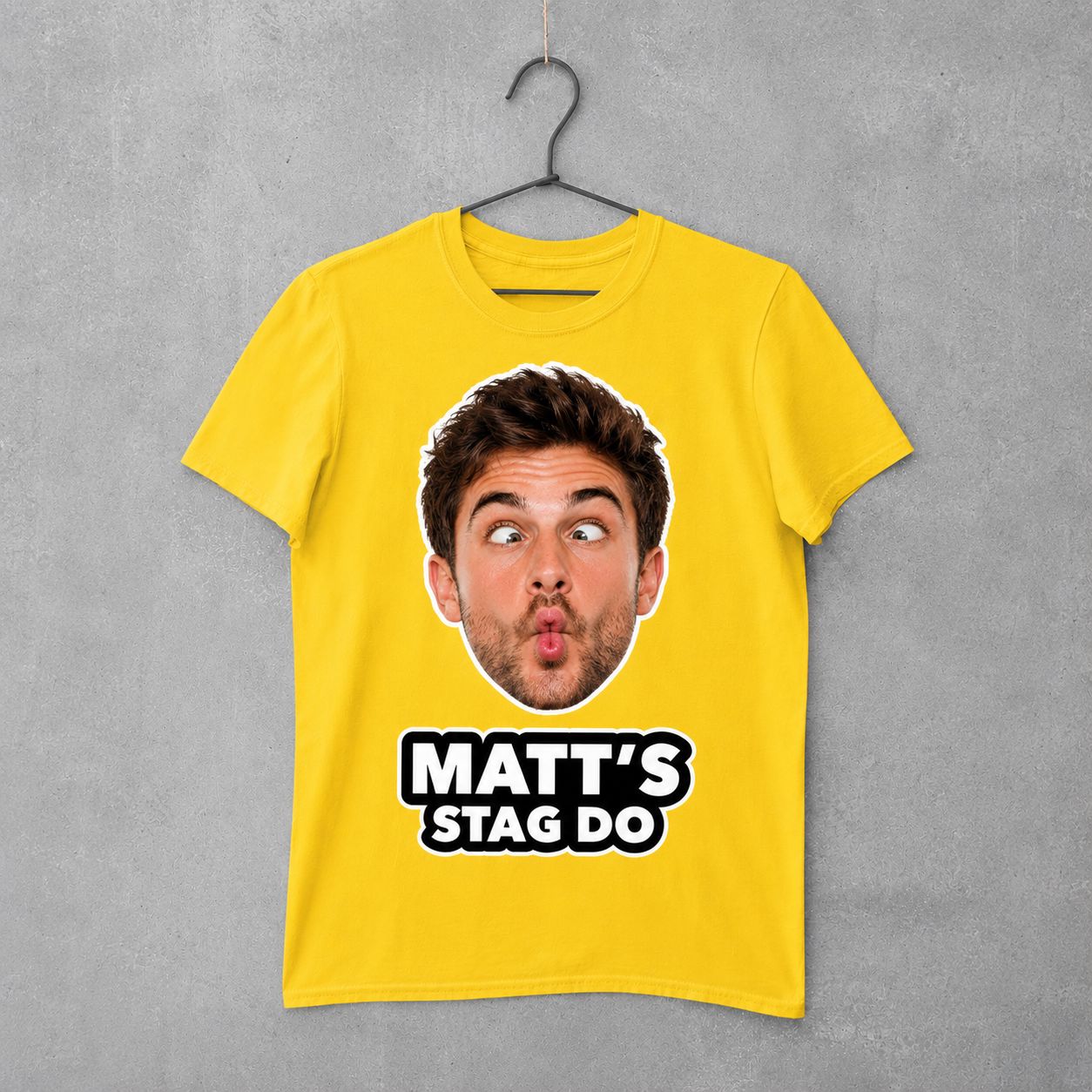 Photo Print Stag Do T-Shirts β We Cut Out the Photos for You T-shirt Print My Tops Mens Small Yellow