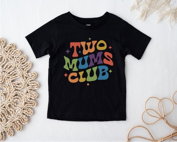 Two Mums Club kids Tshirt Sweatshirt Print My Tops 1-2 Years Black