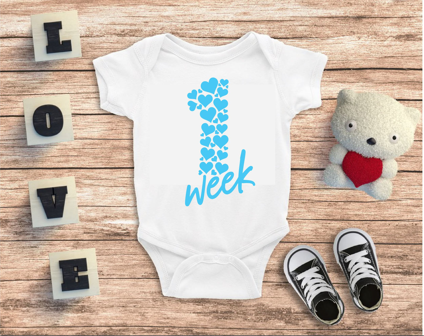 Baby Week Year Month Milestone Celebration Bodysuits