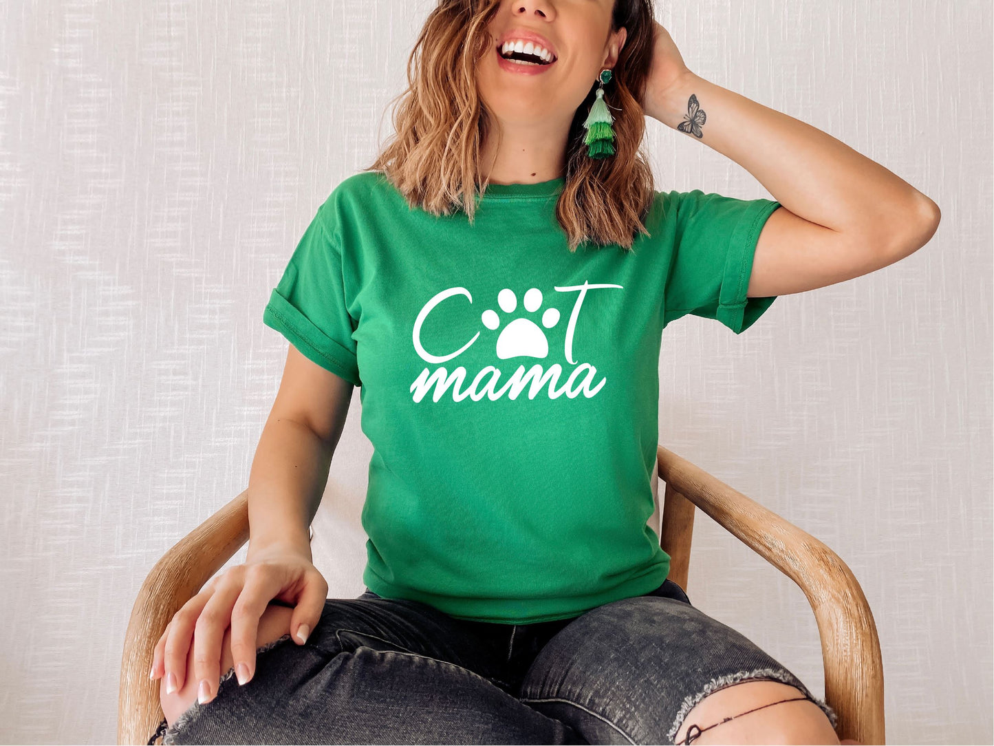 Cat Mama Slogan T-Shirt