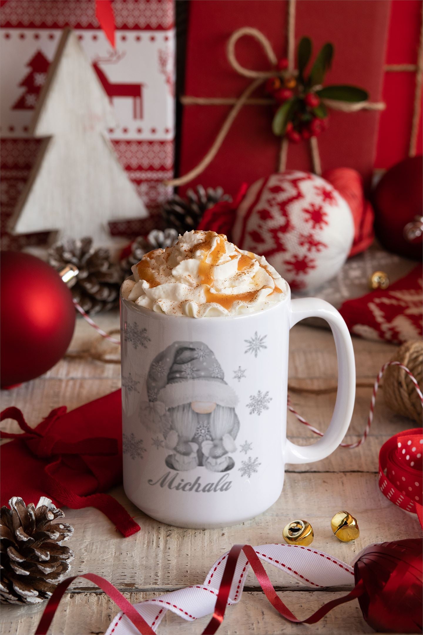 Christmas silver female Gonk Mug