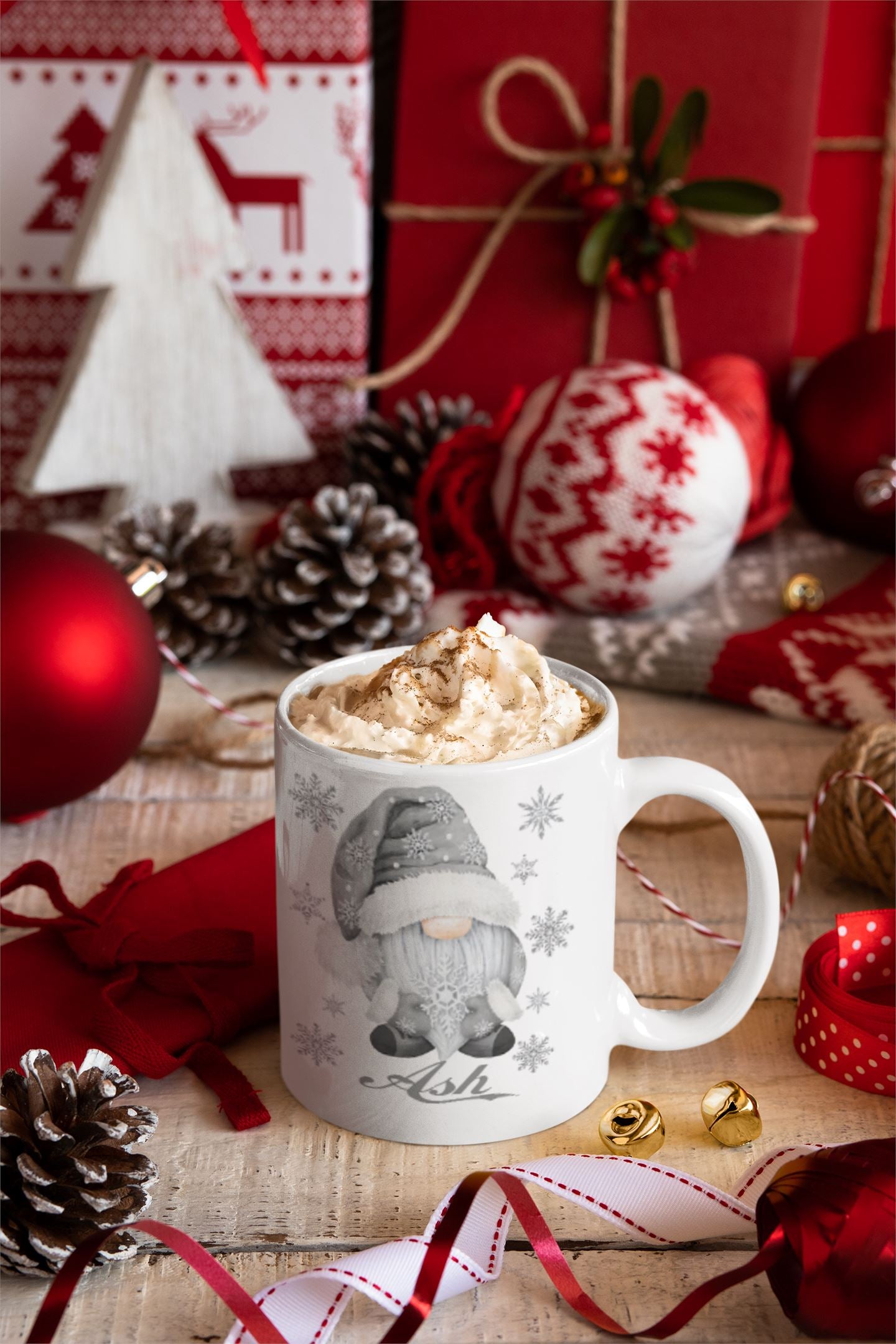Christmas silver male Gonk Mug