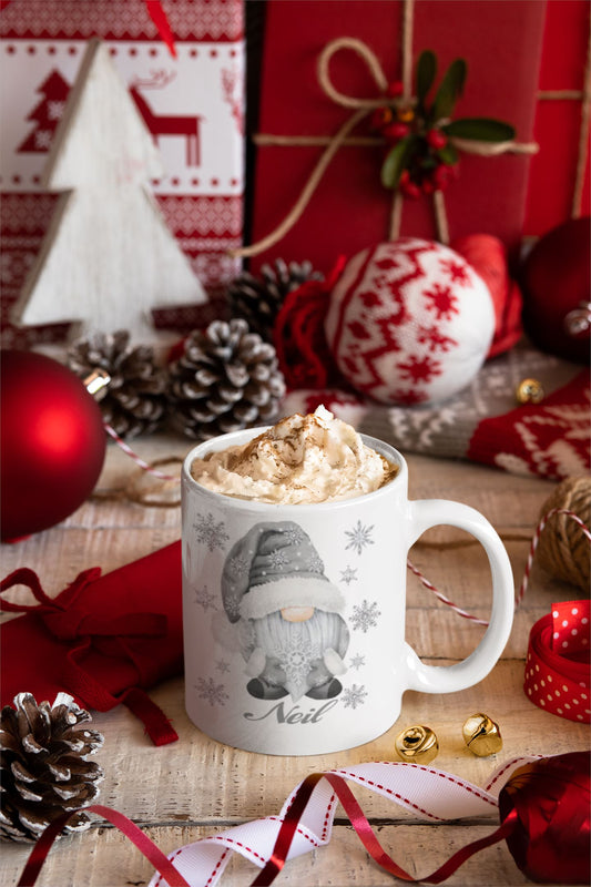 Christmas silver male Gonk Mug