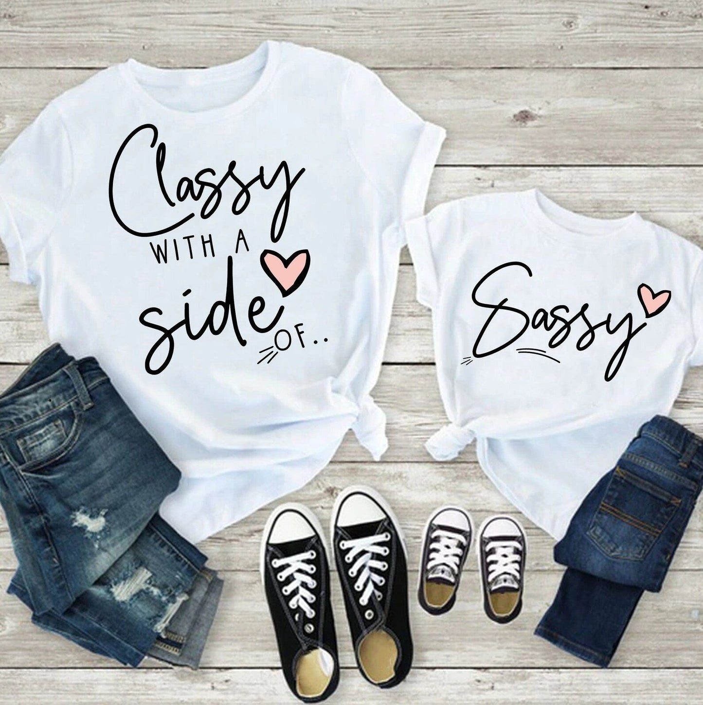 Classy with a side of Sassy White T-shirts