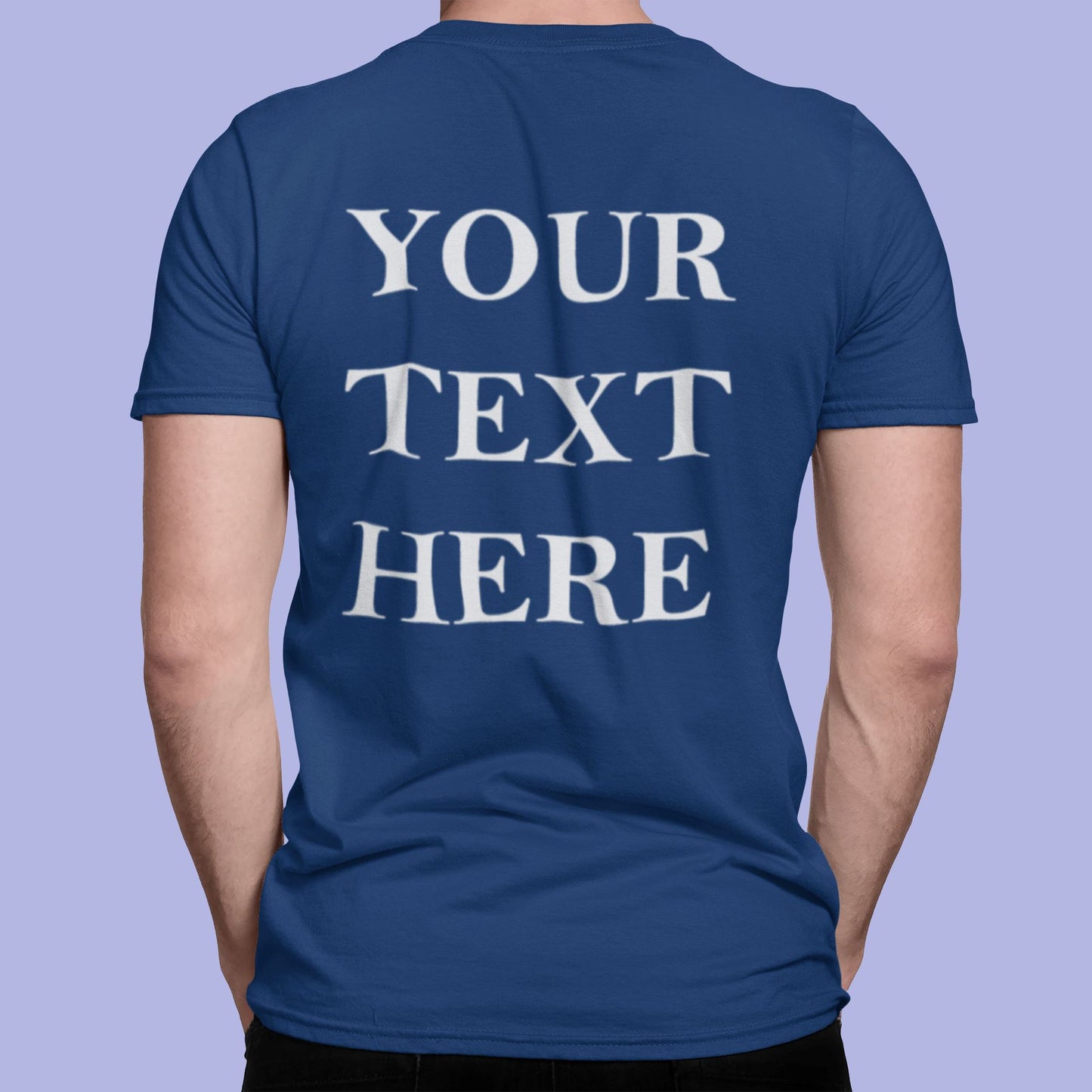 Crew Neck T-shirts Personalised with Your Text On Back