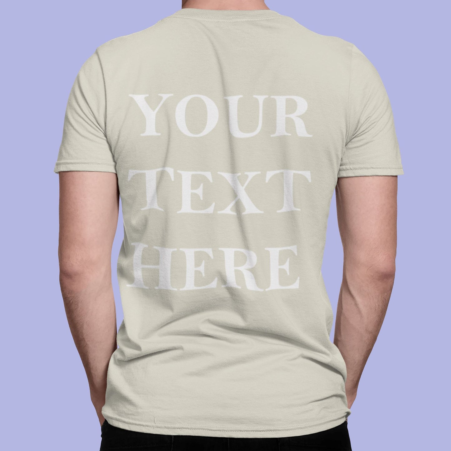 Crew Neck T-shirts Personalised with Your Text On Back