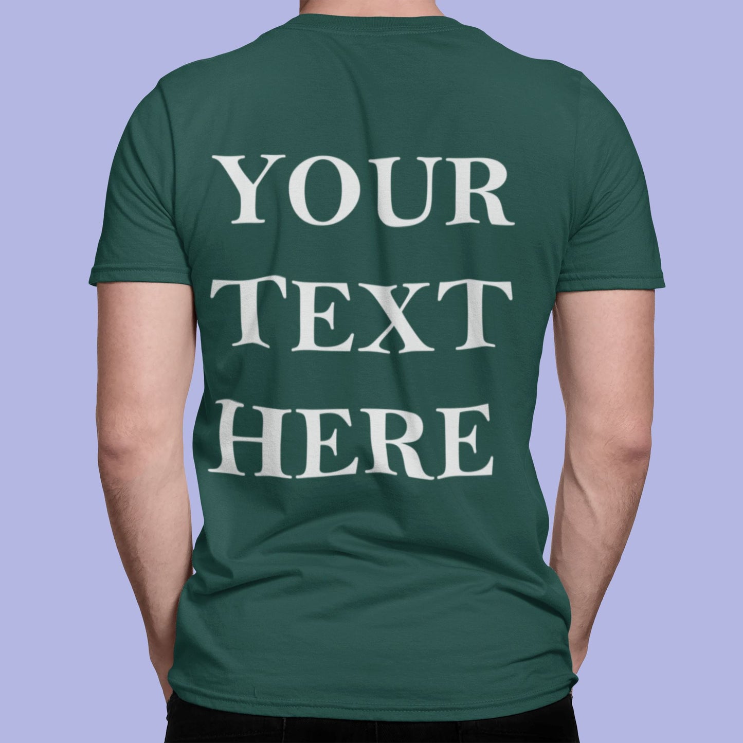 Crew Neck T-shirts Personalised with Your Text On Back