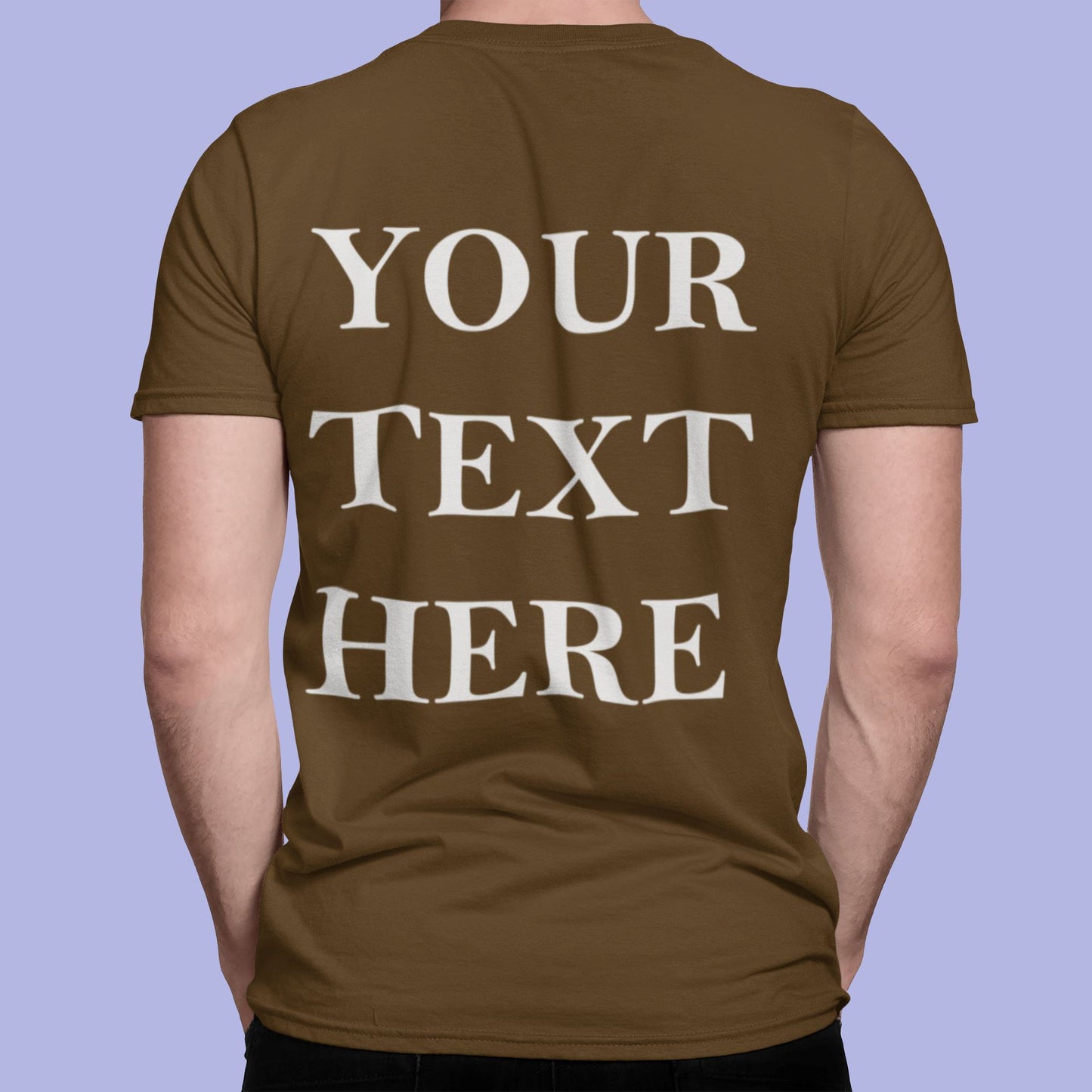 Crew Neck T-shirts Personalised with Your Text On Back