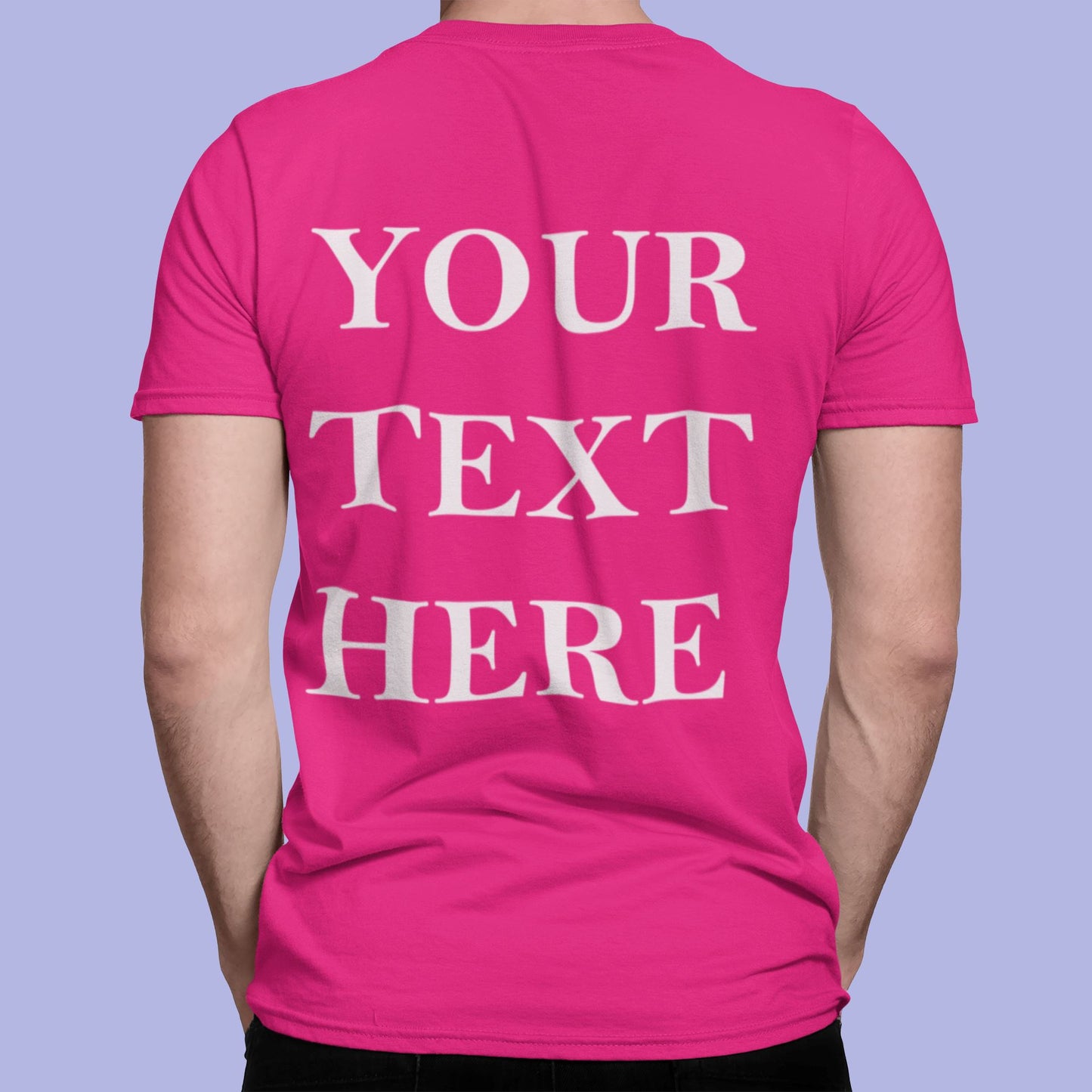 Crew Neck T-shirts Personalised with Your Text On Back