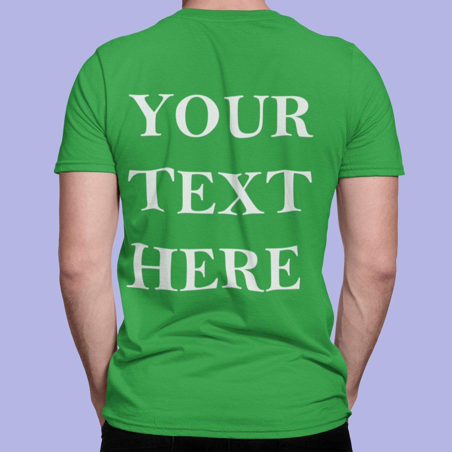 Crew Neck T-shirts Personalised with Your Text On Back