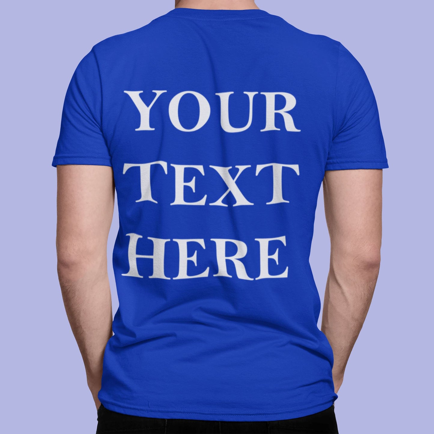 Crew Neck T-shirts Personalised with Your Text On Back