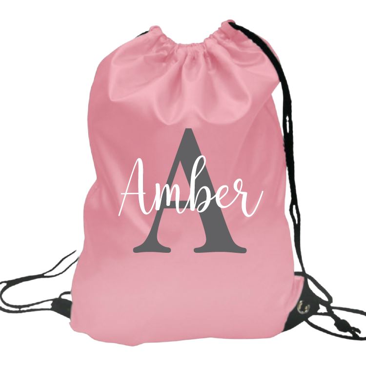 Drawstring Bag Personalised with Name & Initial