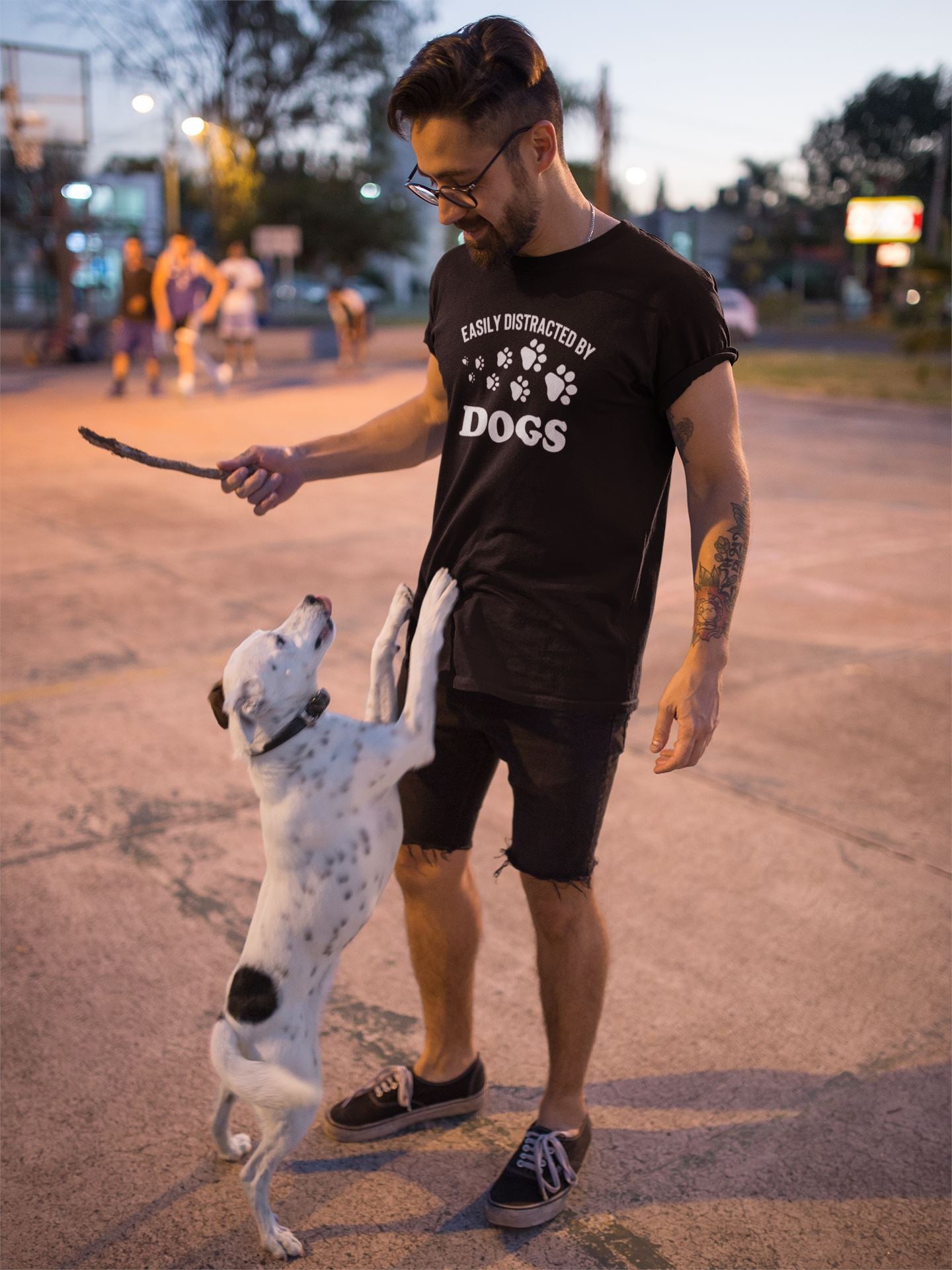 Easily Distracted By Dogs Slogan T-Shirt