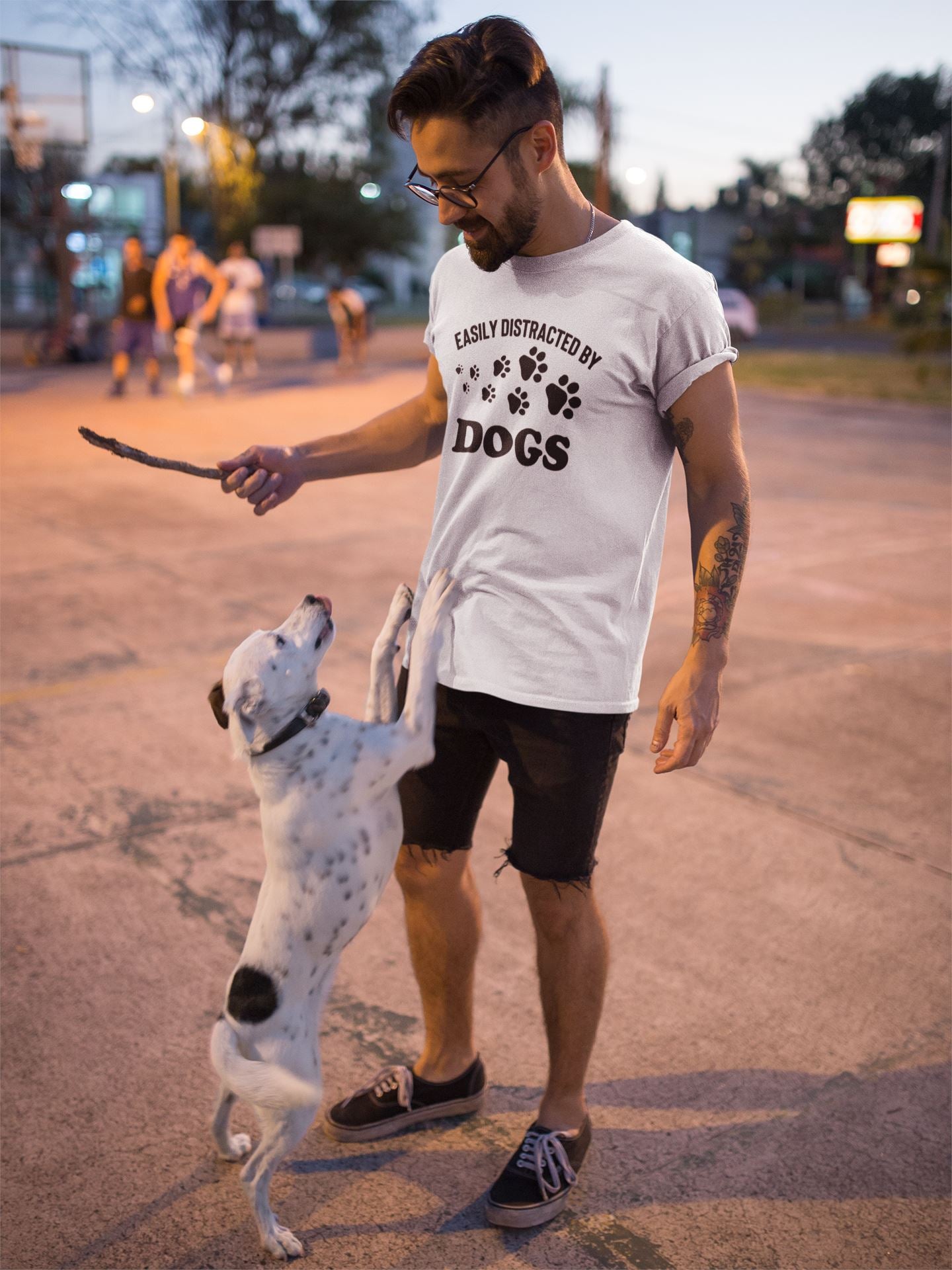 Easily Distracted By Dogs Slogan T-Shirt